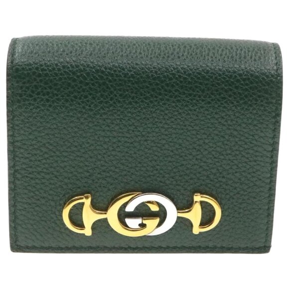 Gucci Zumi Chain Mini Bag Vintage Green Leather Card Case Gold Italy Handbag NEW - Picture 1 of 15
